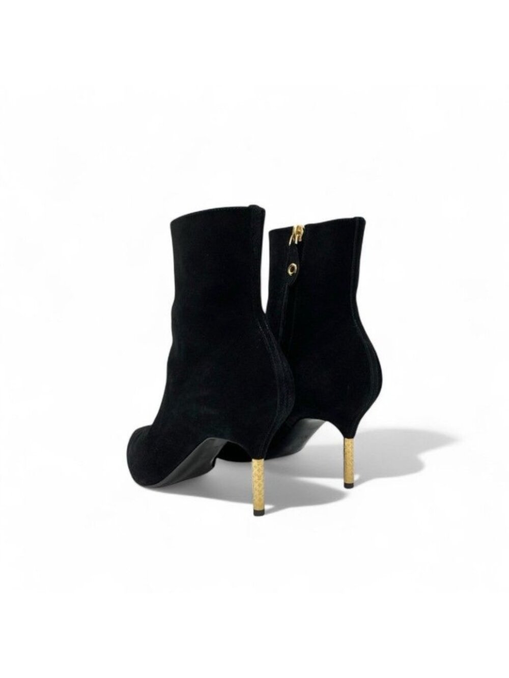 Louis Vuitton Ultimate Line Boots Short Shoes Suede Black Gold Ankle - Picture 4 of 10